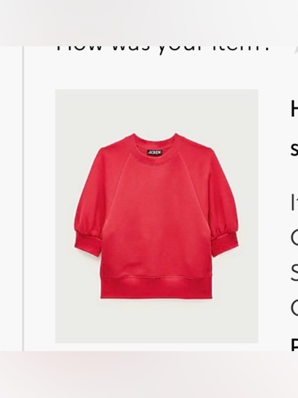 JCrew Heritage Puff Sleeve Terry Sweatshirt Berry XXS NWT